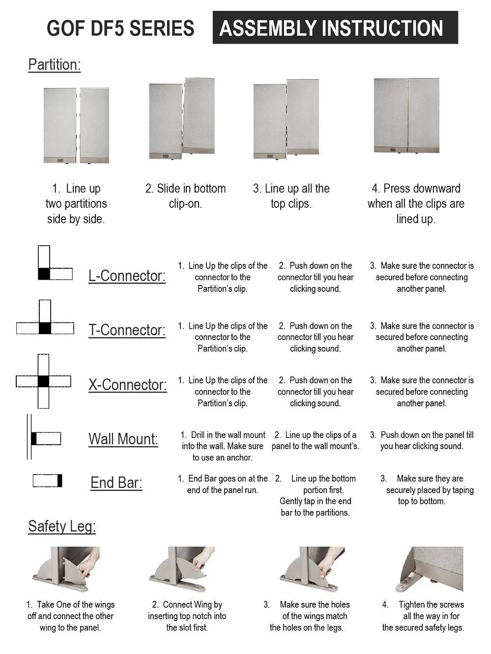 120"W x 60"H Wall Mounted Office Partition S213884