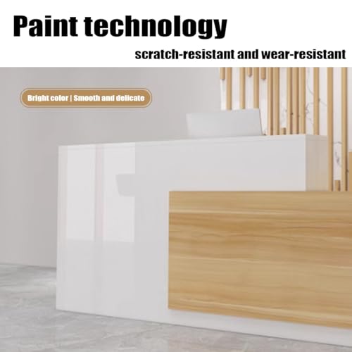 Wood Grain L-shaped Reception Desk with Lockable Drawer H11068