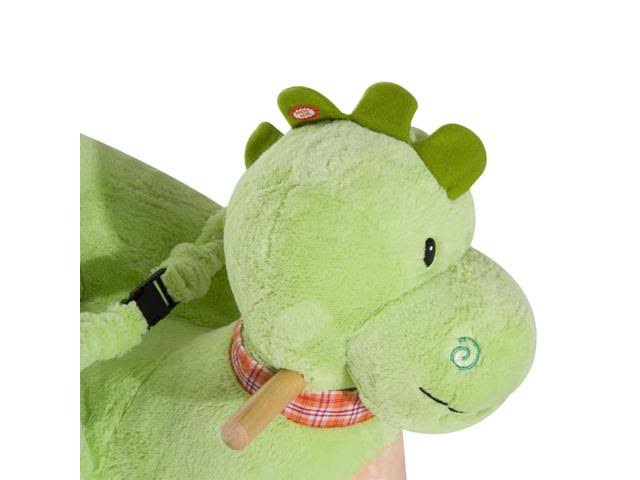 2-in-1 Plush Dinosaur Kids Ride on Cart Rocking Horse Toy D5129