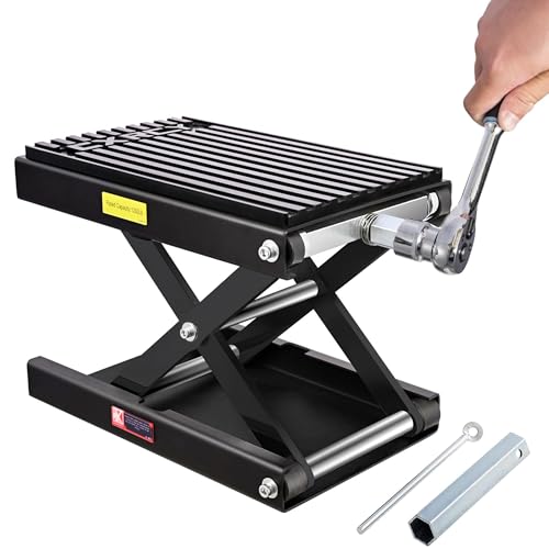 1200 LBS Steel Motorcycle Scissor Jack with Ratchet Wrench T107236