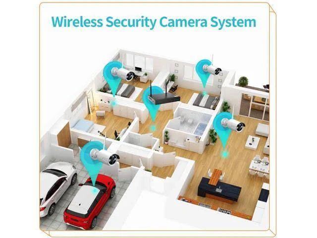 1080p 8CH NVR Wireless Security Camera System O45876