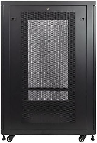 24U Rack Enclosure Server Cabinet, Mid Depth 33 Inch Deep, Black Q49419