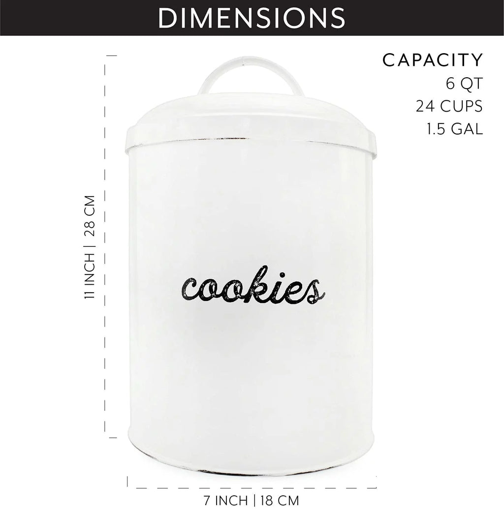 White Enamelware Cookie Jar H80144