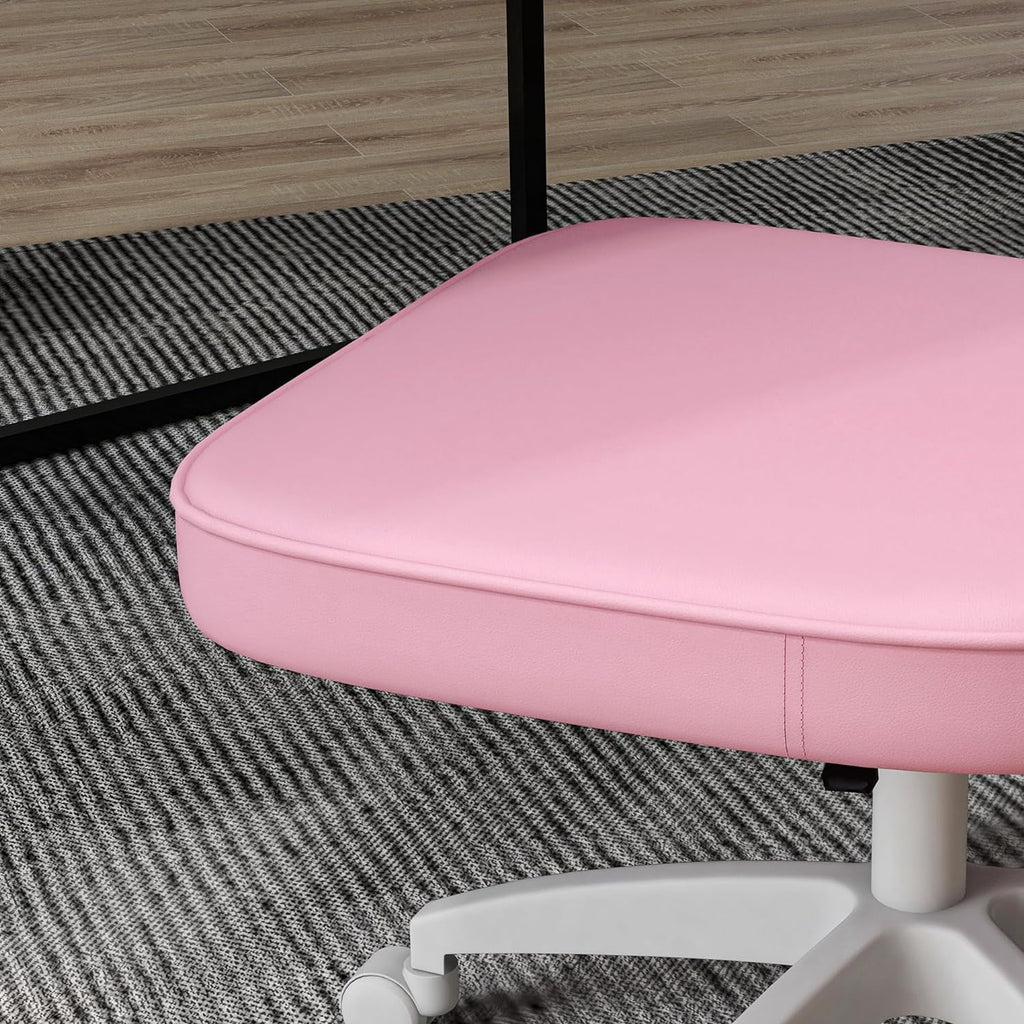 Armless PU Leather Office Chair with Adjustable Height D735