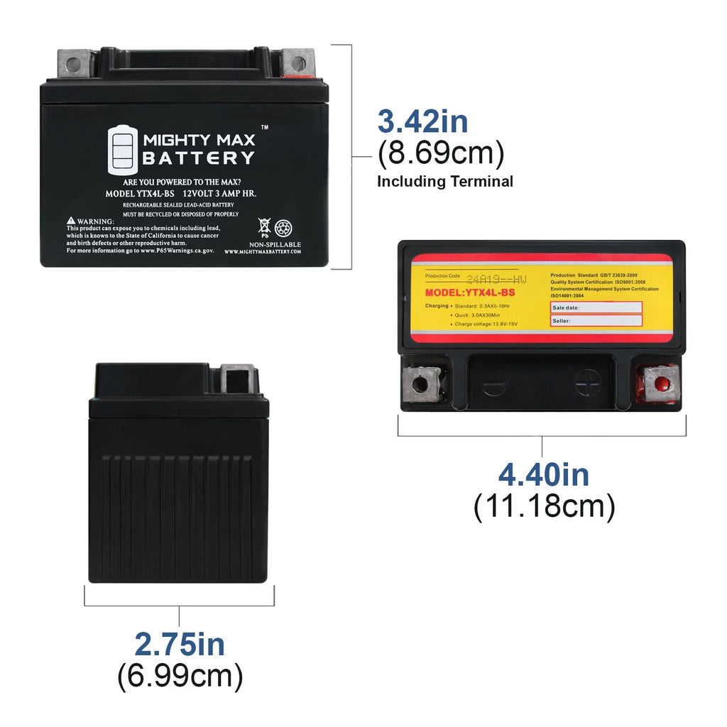 12VX4L SLA Battery B308