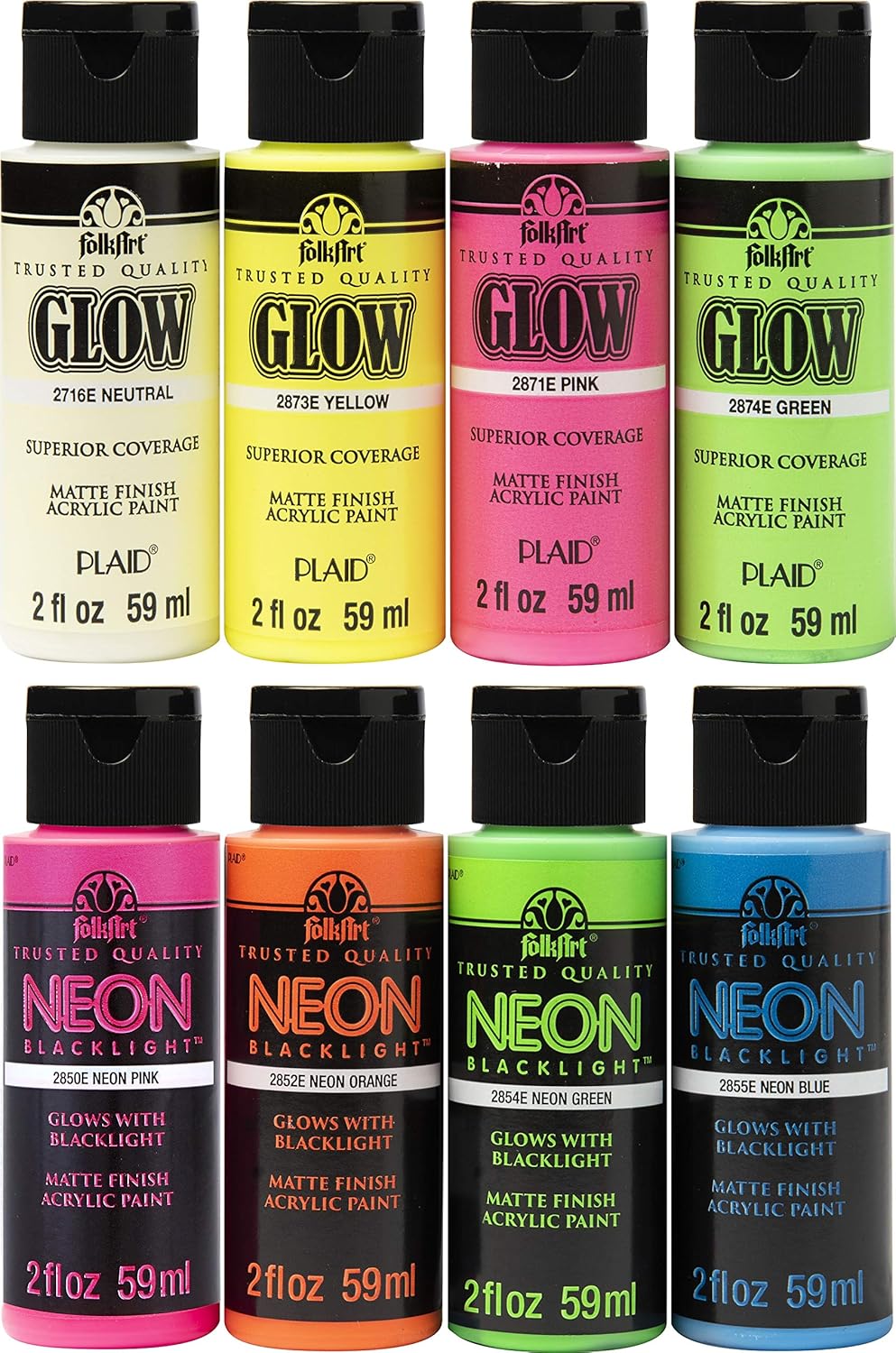 Neon Glow Acrylic Paint Set, 2 oz X106514