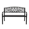 Black Metal Outdoor Bench L309