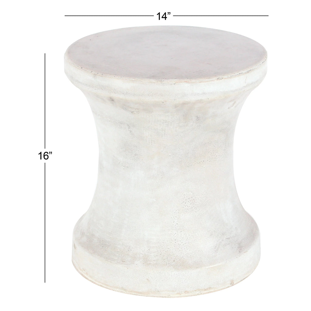 White Fiberclay Outdoor Accent Table O437