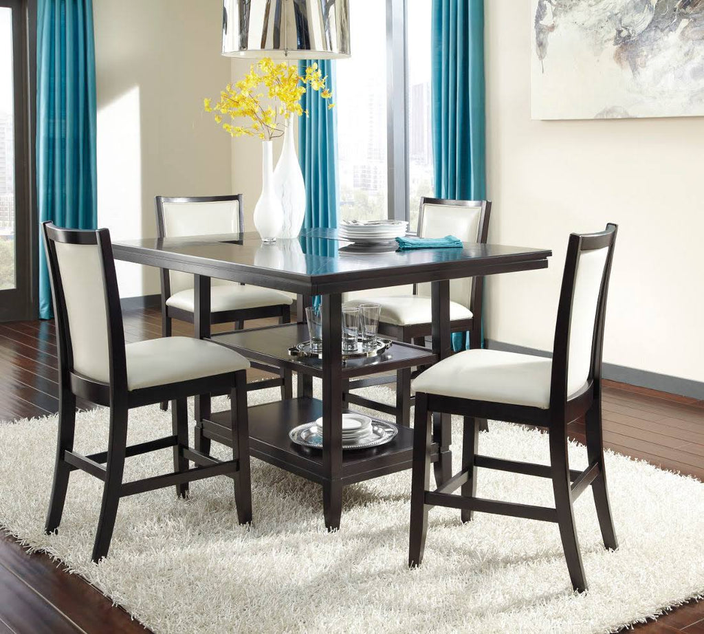 Brown Upholstered Barstool Set of 2 N87405