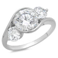 18K White Gold Three-Stone Diamond Engagement Ring X8824