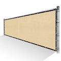 Beige HDPE Privacy Fence Screen with Reinforced Grommets W11496