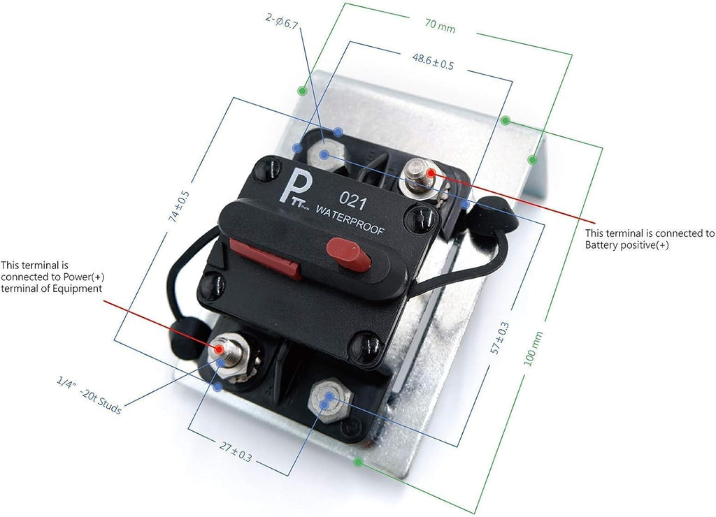 Waterproof Circuit Breakers with Manual Reset, Pack of 2 M7320