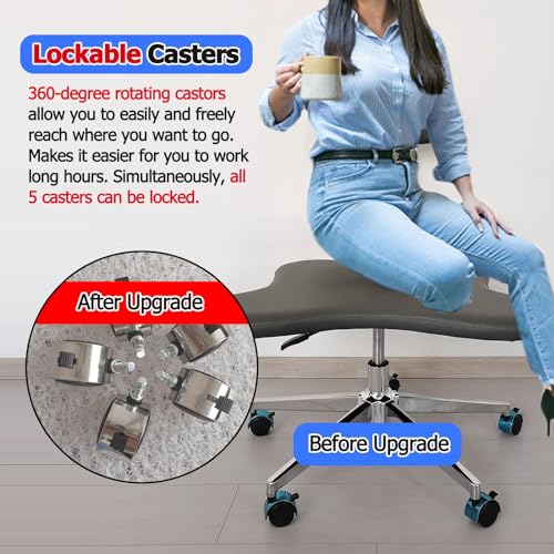 White Ergonomic Cross Legged Office Chair with Wheels Y3578