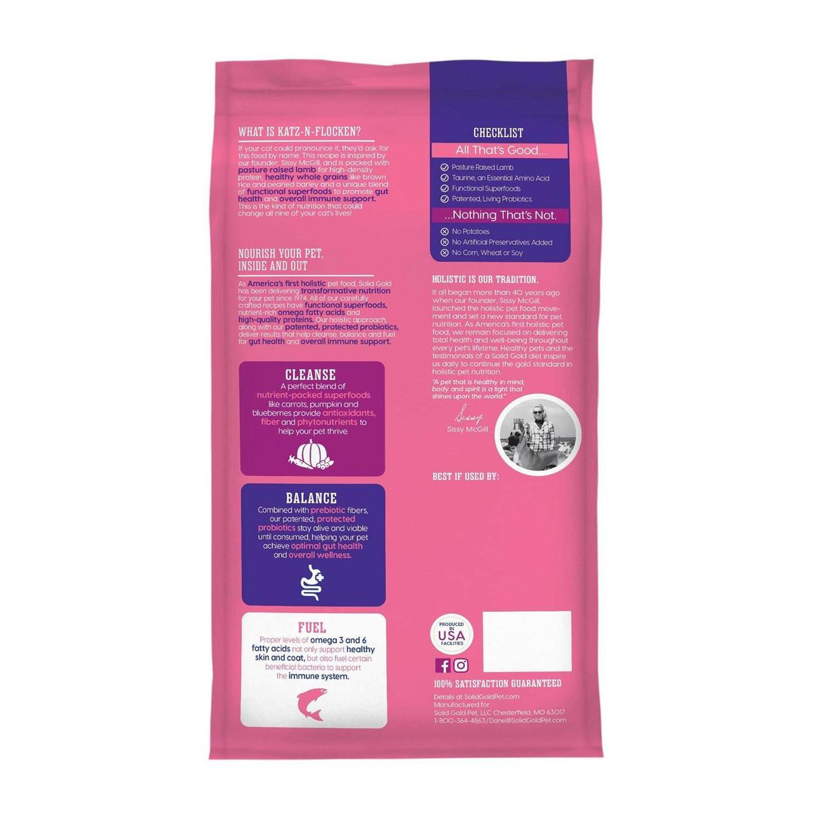 Solid Gold Katz-N-Flocken Lamb & Brown Rice Dry Cat Food R911328