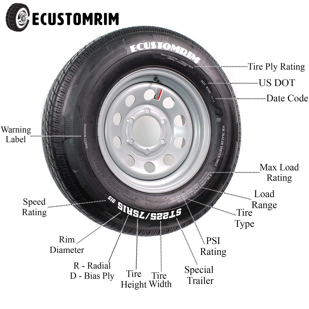 Beige Tan Golf Cart Tire On Rim 18X8.50-8 4 Lug W51681