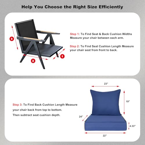 Tan Olefin Fabric Deep Seat Cushion Set of 2 R46259