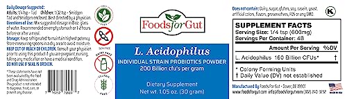 Lactobacillus Acidophilus Probiotic Powder 200 Billion cfu's (30 Grams) B8474