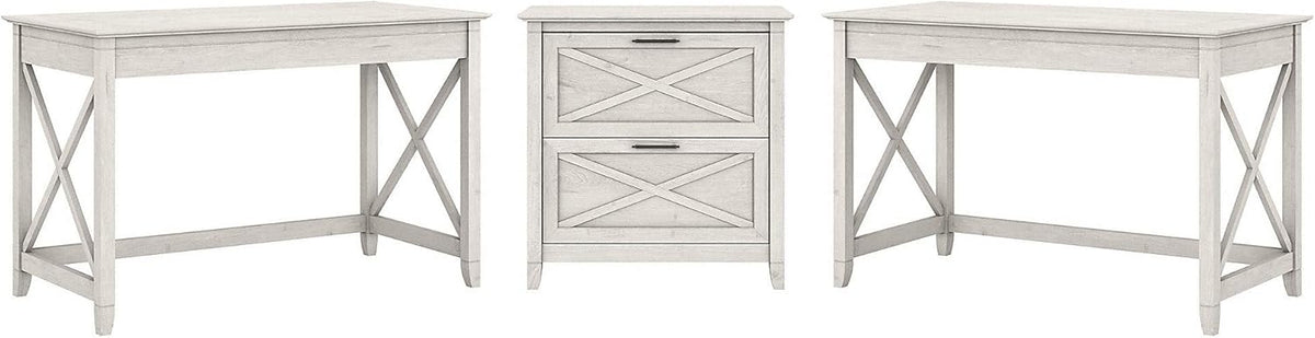 2 Person Desk Set with Lateral File Cabinet S159
