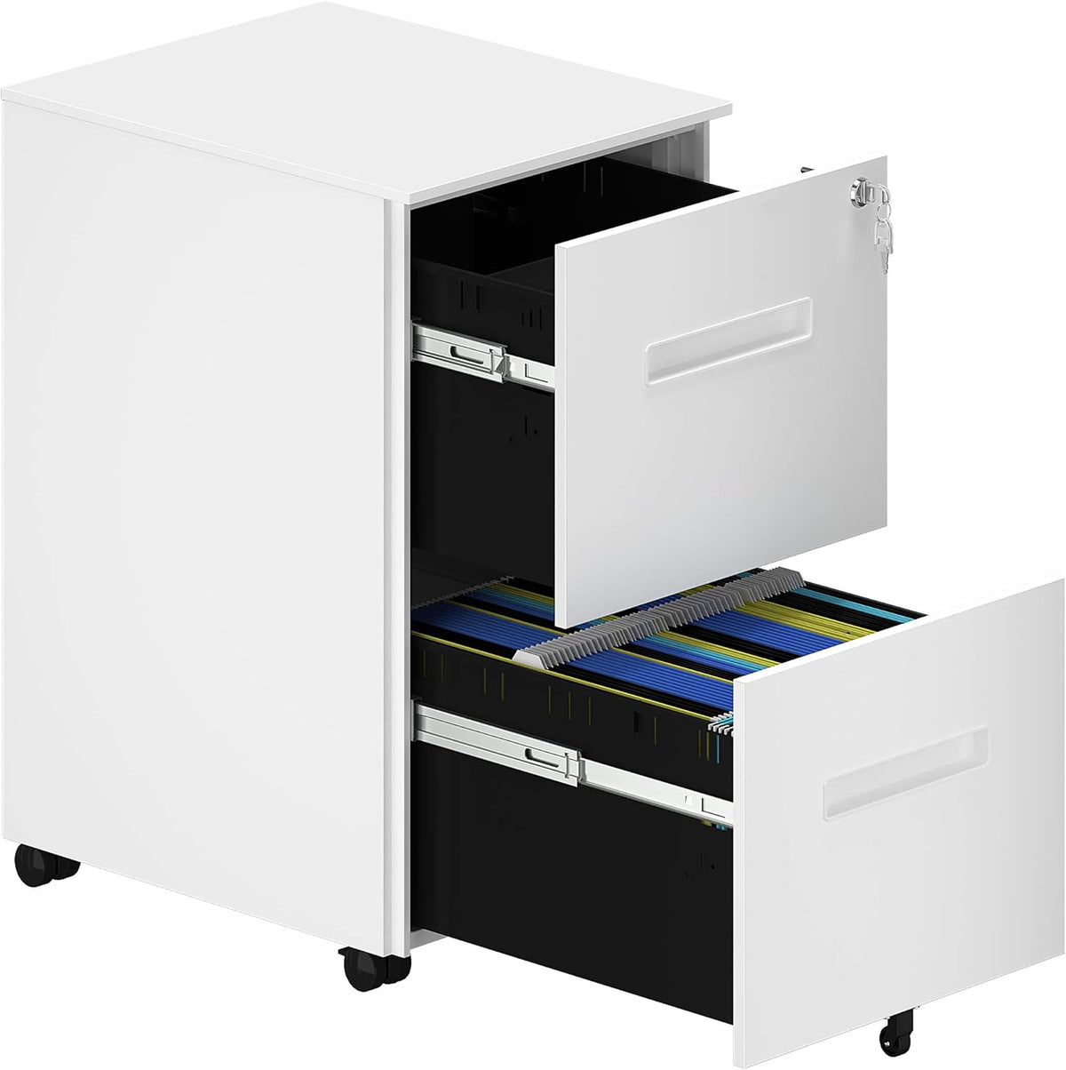 Gray and White 2-Drawer Metal File Cabinet V441621
