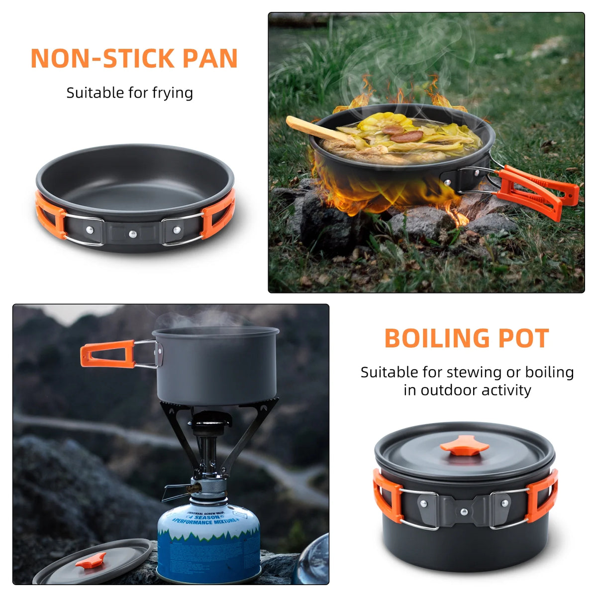 16pcs Camping Cookware Set with Pot and Pan R9090