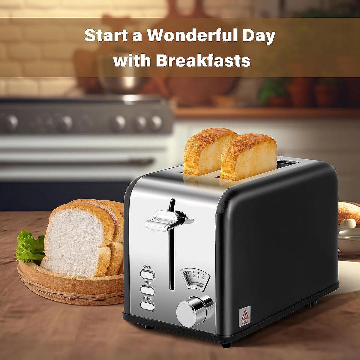 2-Slice Toaster with 1.5 inch Wide Slot, Black E197