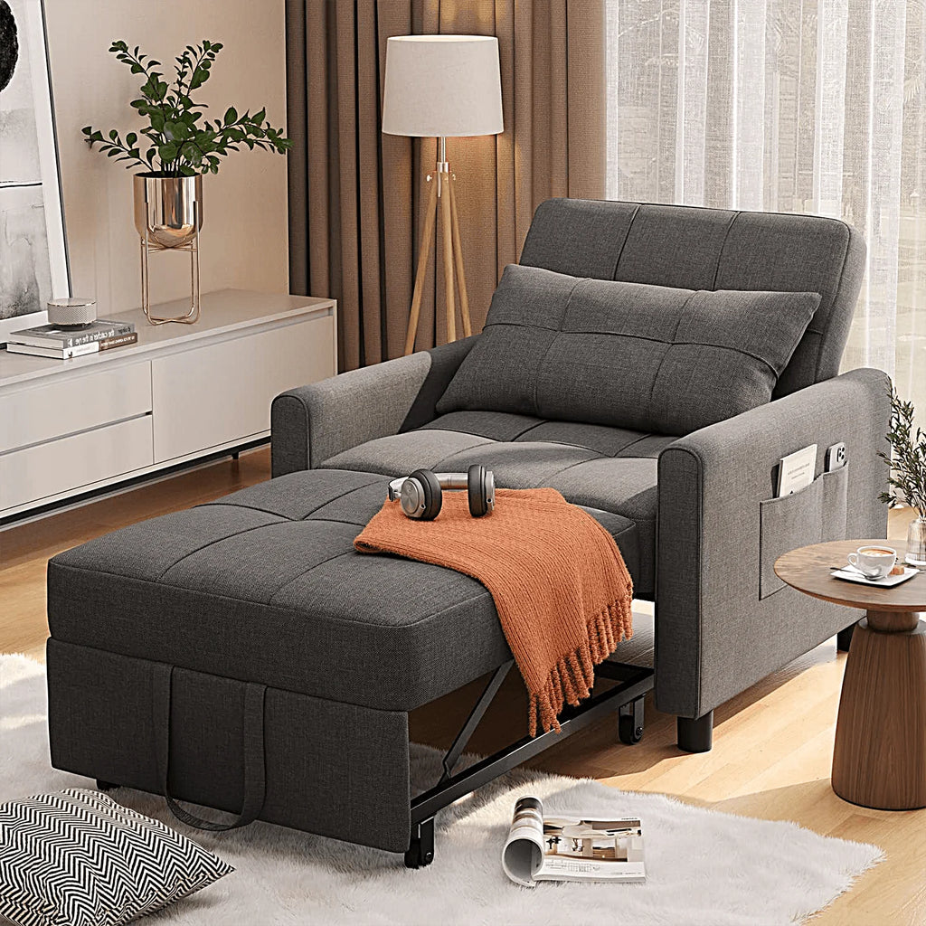 Light Gray Convertible Sofa Bed J958