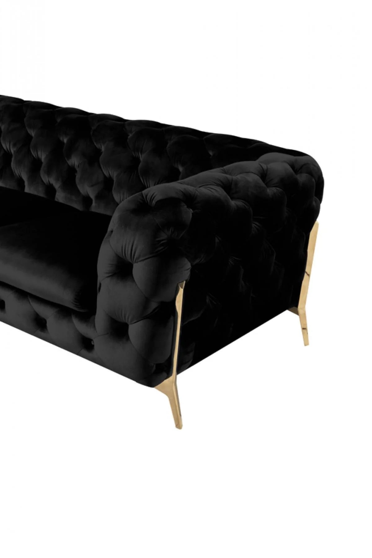 Black Velvet Tufted Sofa K17796