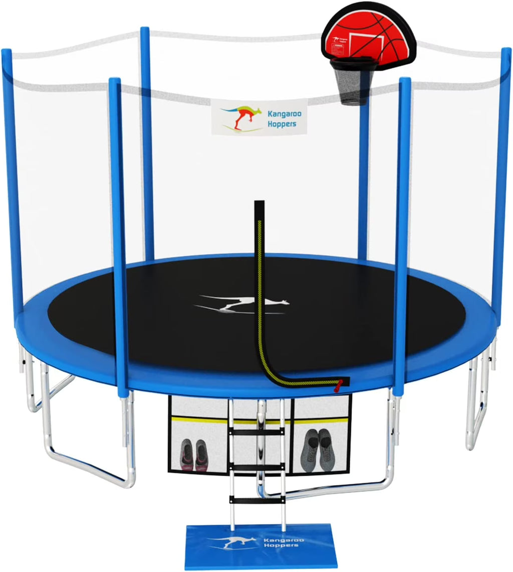 Blue 15FT Trampoline with Basketball Hoop P424