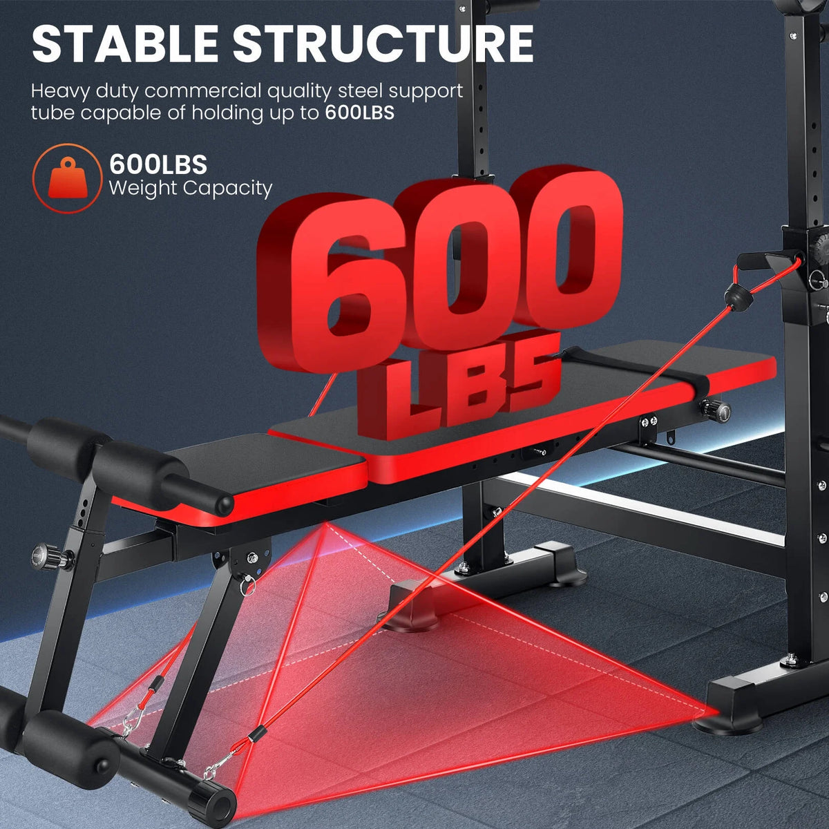 Adjustable Weight Bench Set with Barbell Rack Y1433