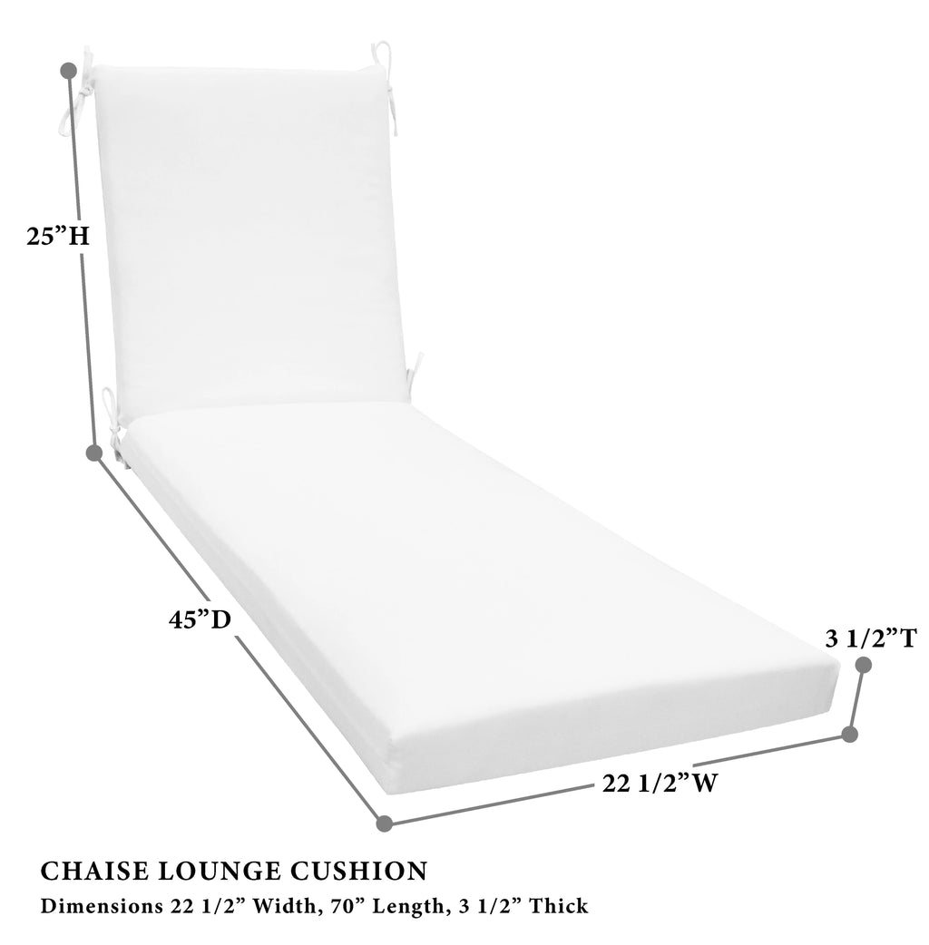 Solid Blue Polyester Outdoor Chaise Lounge Cushion I412583