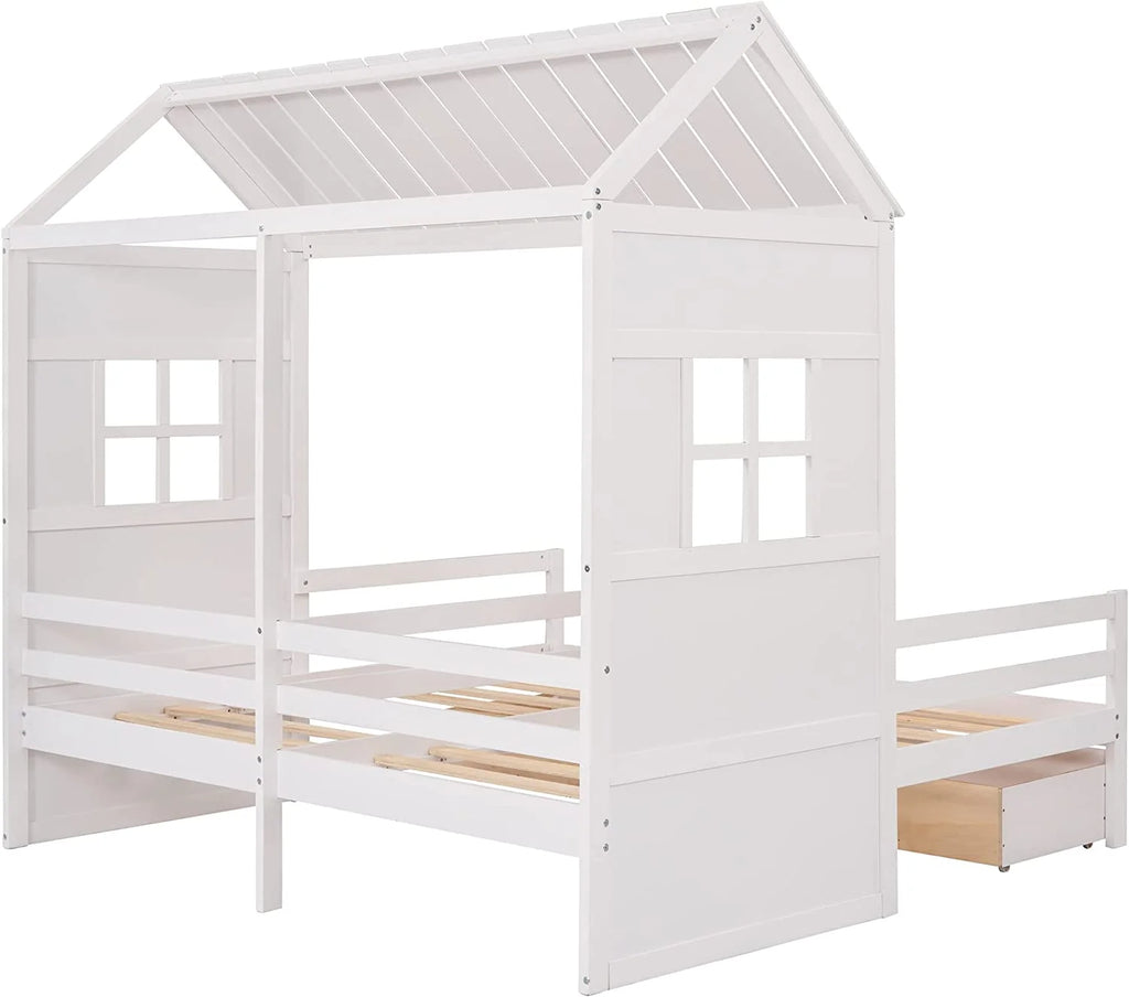 Double Bed Frames with Storage and Rails X599174