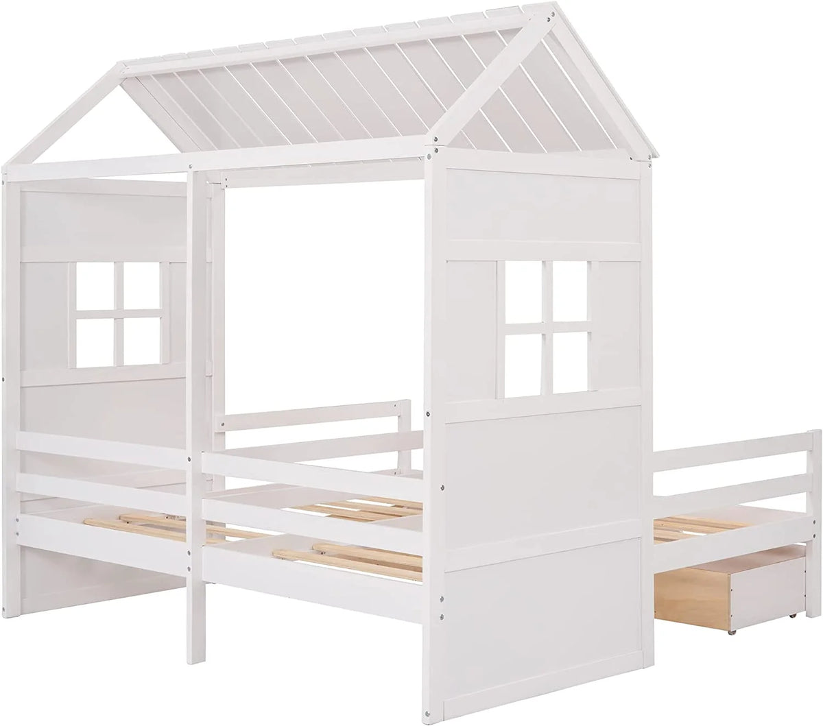 Double Bed Frames with Storage and Rails X599174