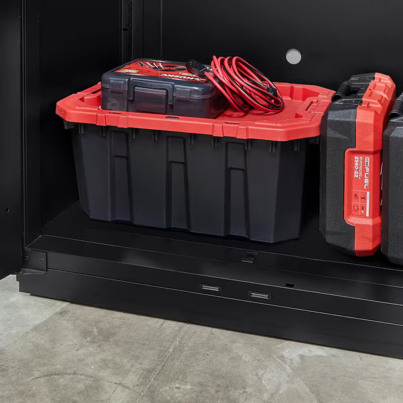 Extra Wide Heavy Duty 20-Gauge Steel Freestanding Garage Cabinet in Black C253