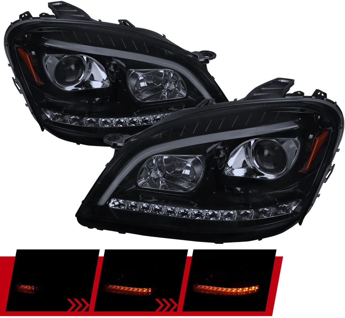 Smoke LED Projector Headlights F318