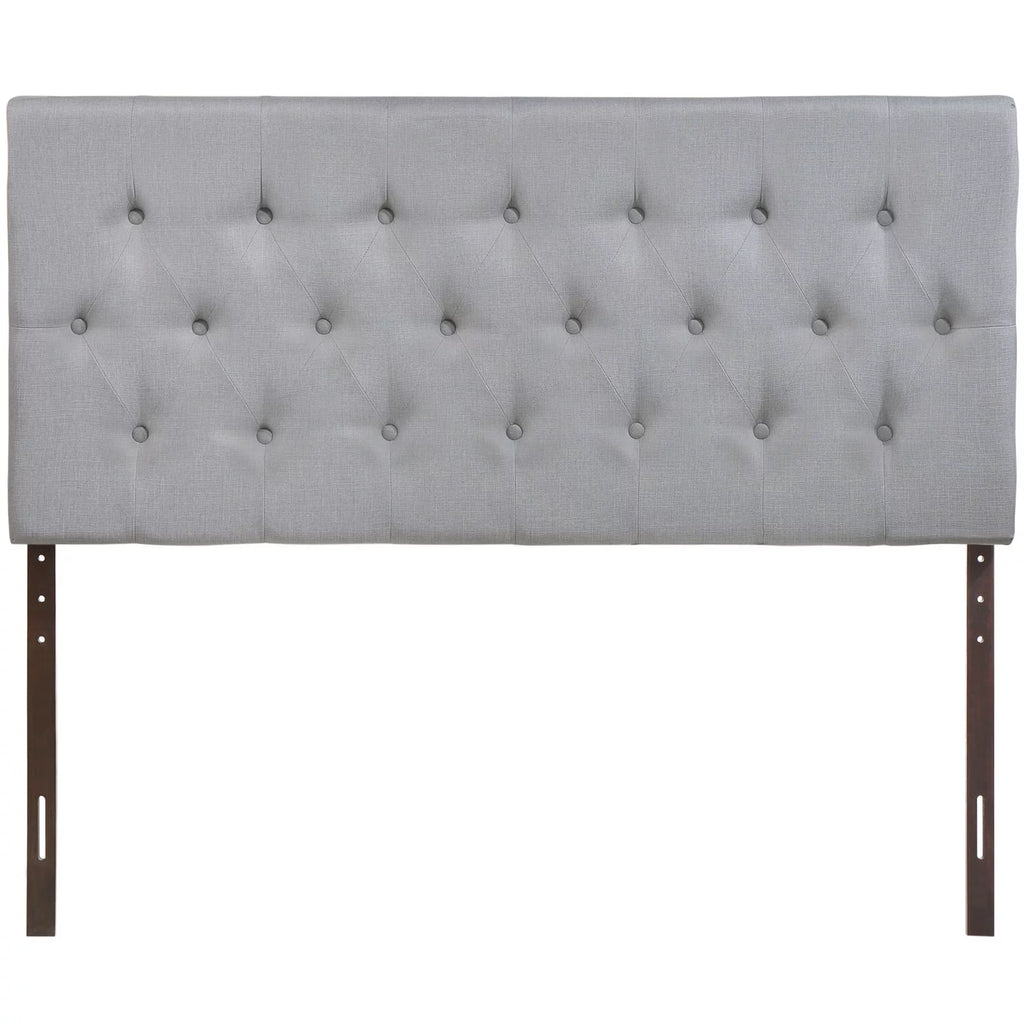 Queen Size Grey Fabric Headboard B534684