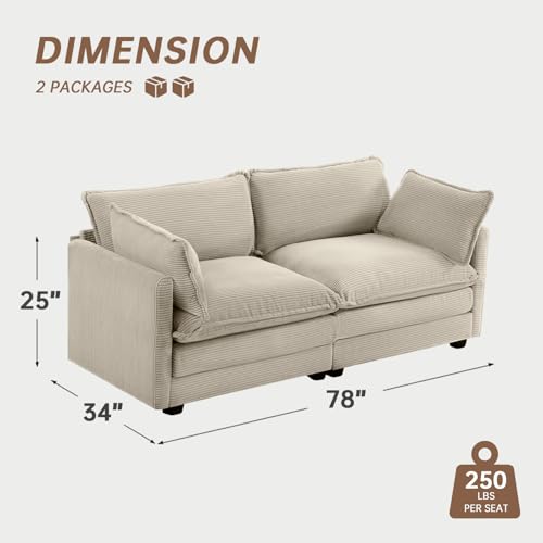 Oversized Modular Sectional Sofa with Movable Ottoman K514