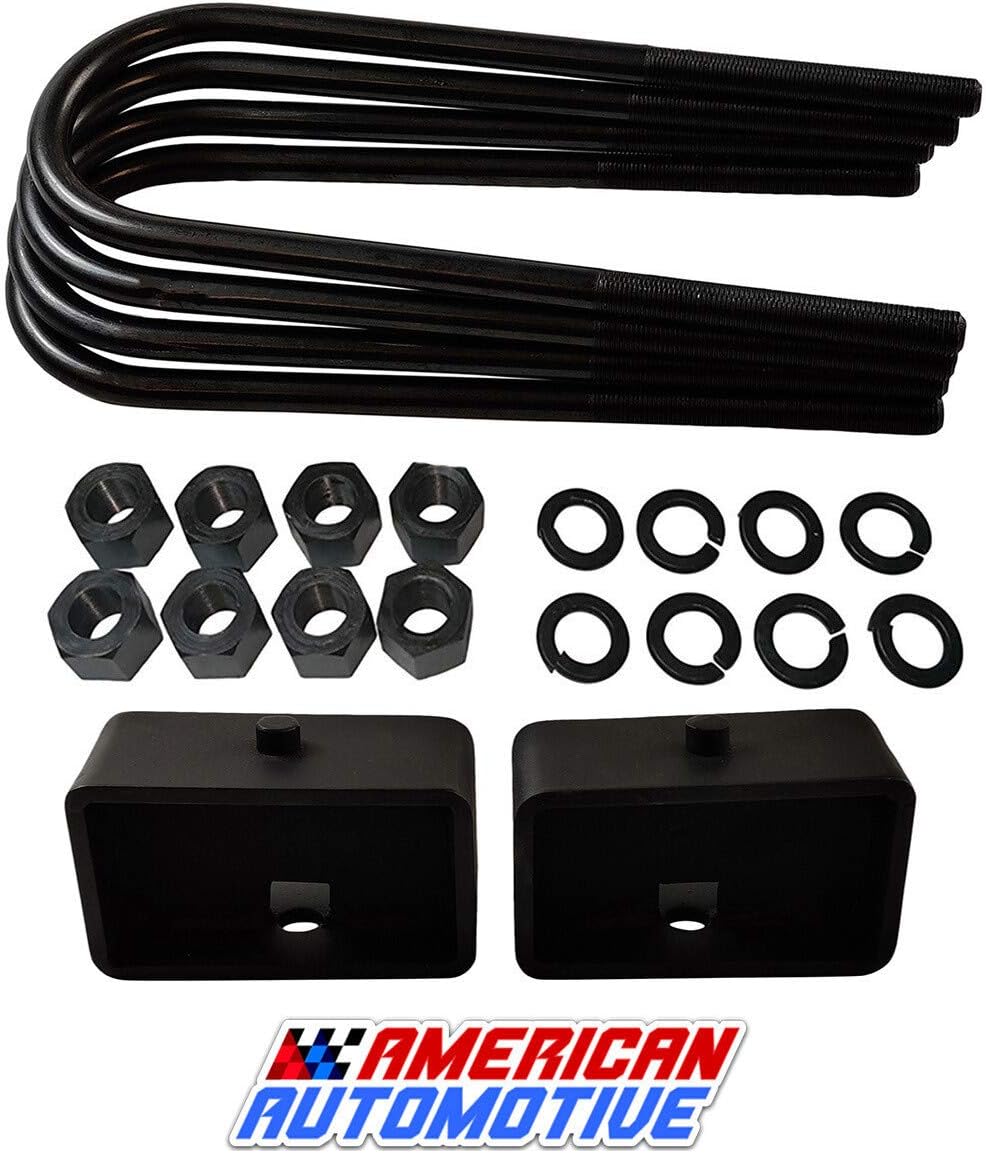 2 Rear Suspension Lift Solid Cast Iron Blocks with 11 Round Leaf Spring Axle U Bolts Q883