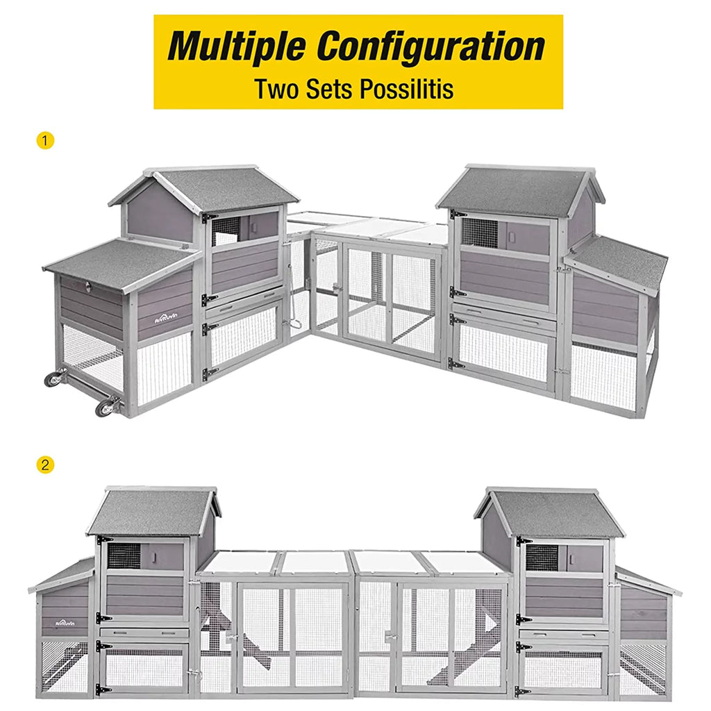 81" Wooden Chicken Coop with Wheels Z86116