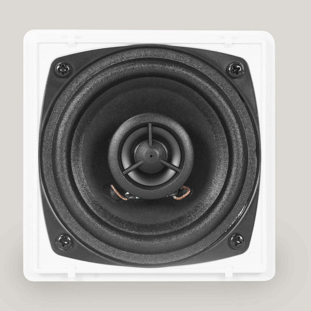 70v Amplifier and 10 White Cube Speakers Z649566