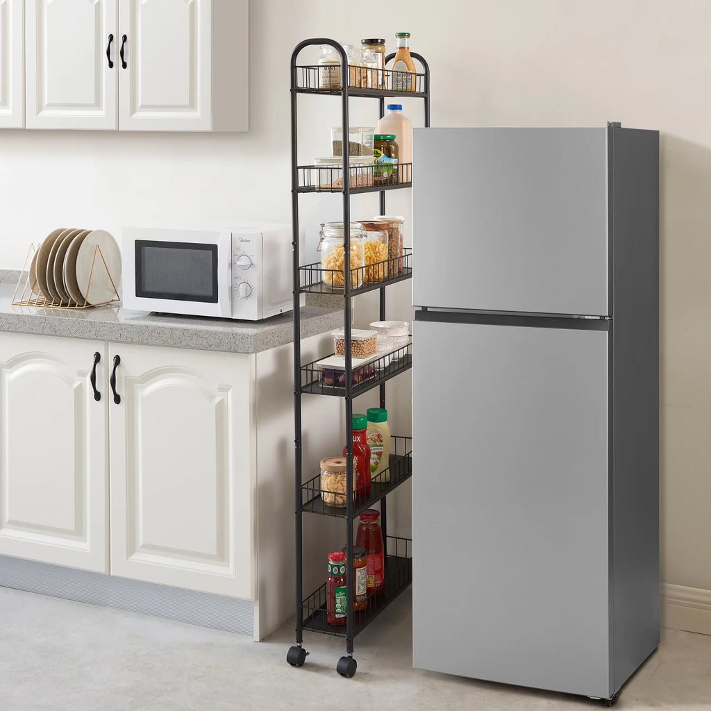 6-Tier Slim Rolling Metal Wire Storage Cart with Wheels T6881