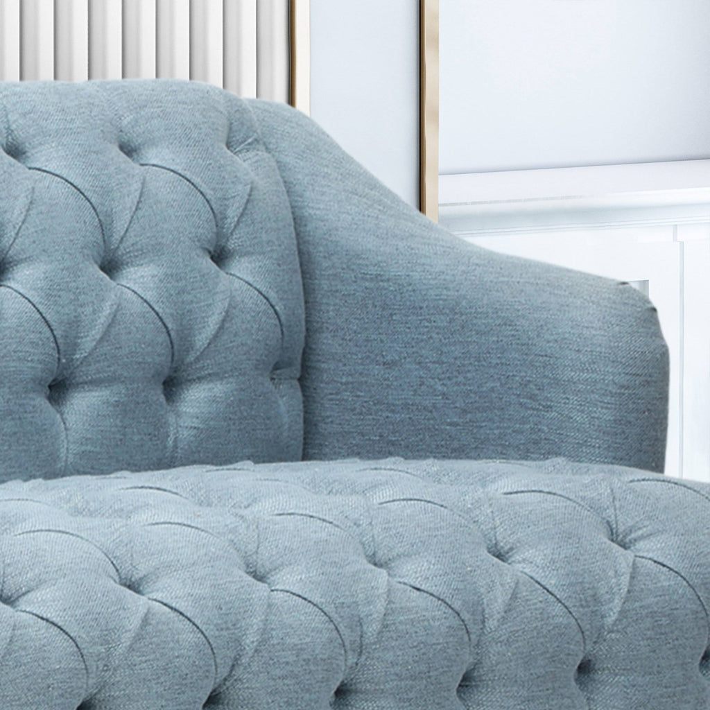 Light Blue Fabric 3 Seater Sofa N55093