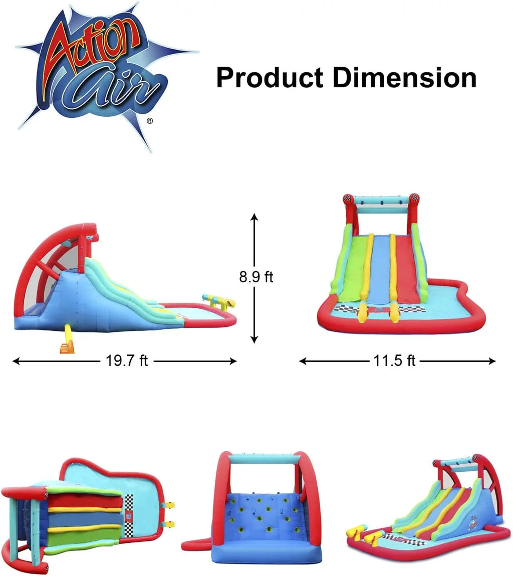 Inflatable Water Slide with Climbing Wall and Pool C998
