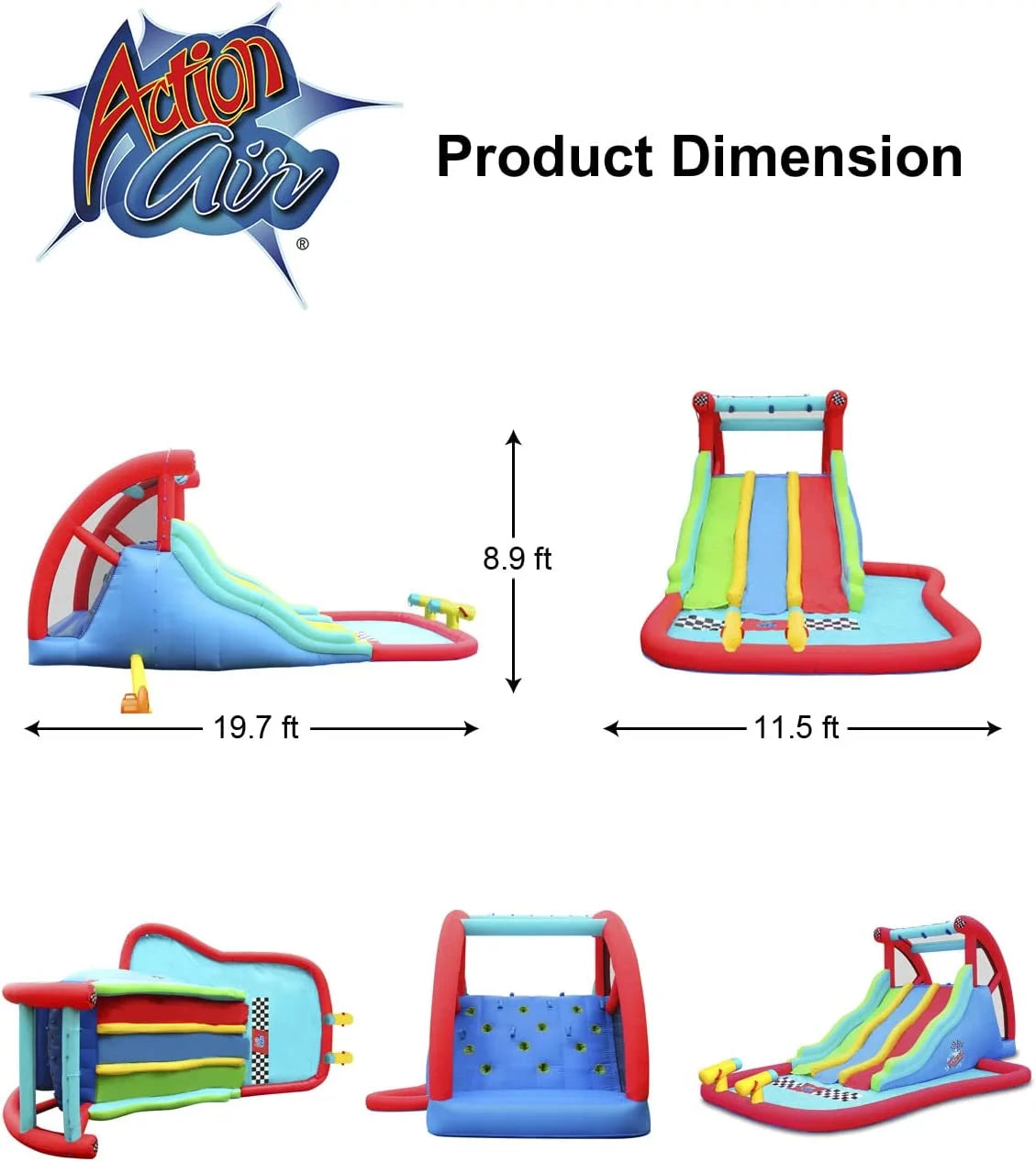 Inflatable Water Slide with Climbing Wall and Pool C998