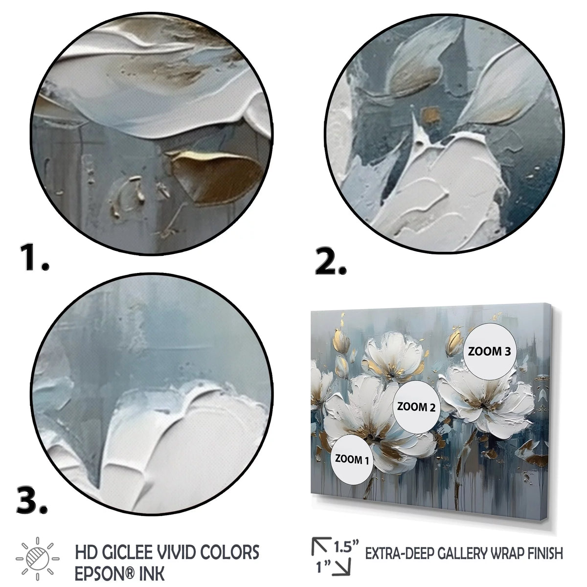White and Gold Daisy Framed Wall Art Print 20 in. x 12 in. G42138