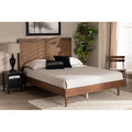 Ash Walnut Finished Wood Full Size Platform Bed V2265