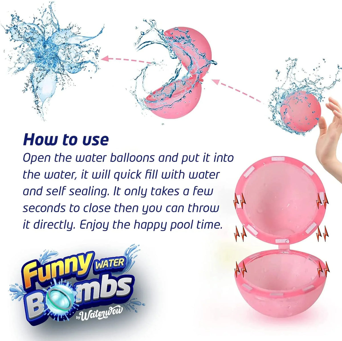 Reusable Water Balloons Pool Toys for Kids (6 pcs) V4515