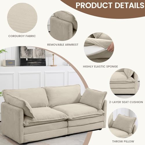 Oversized Modular Sectional Sofa with Movable Ottoman K514