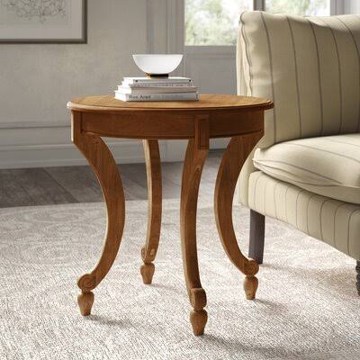 Solid Wood End Table Natural Wax B91801