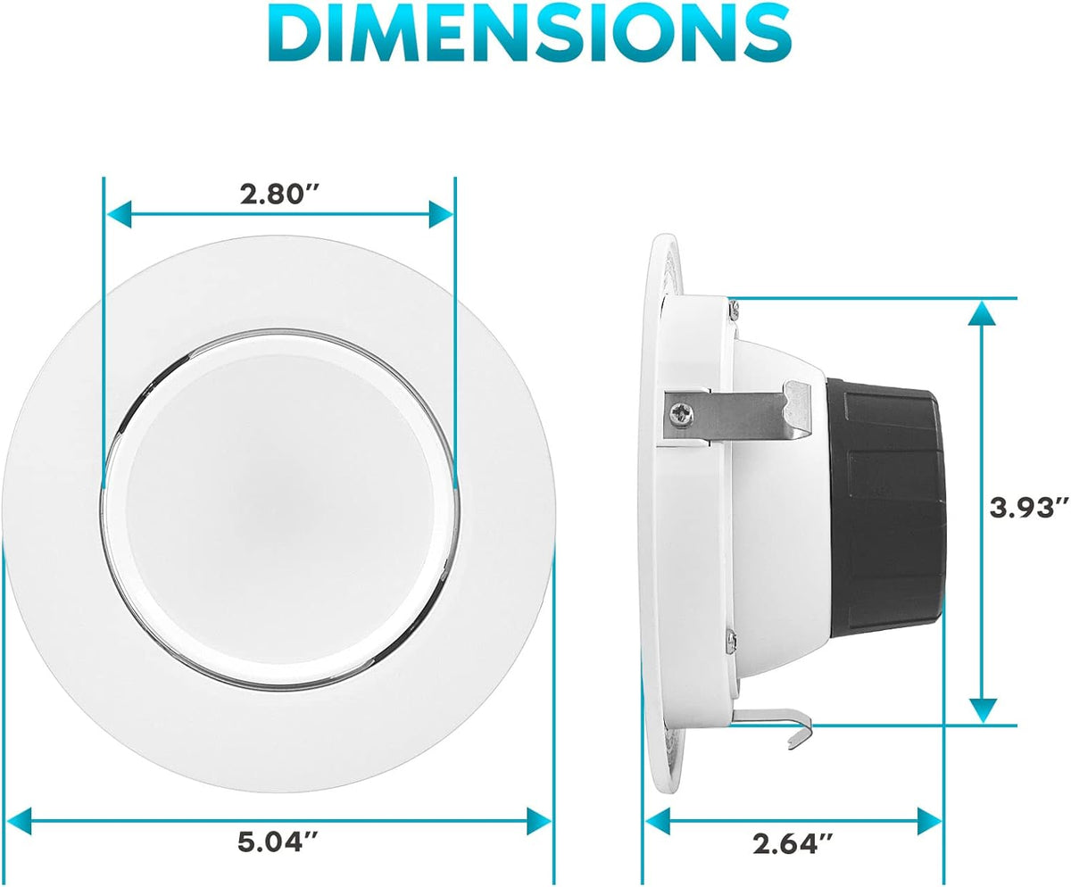 4 Inch Gimbal LED Recessed Lighting, 5 Color Selectable, Dimmable, 6 Pack K6267