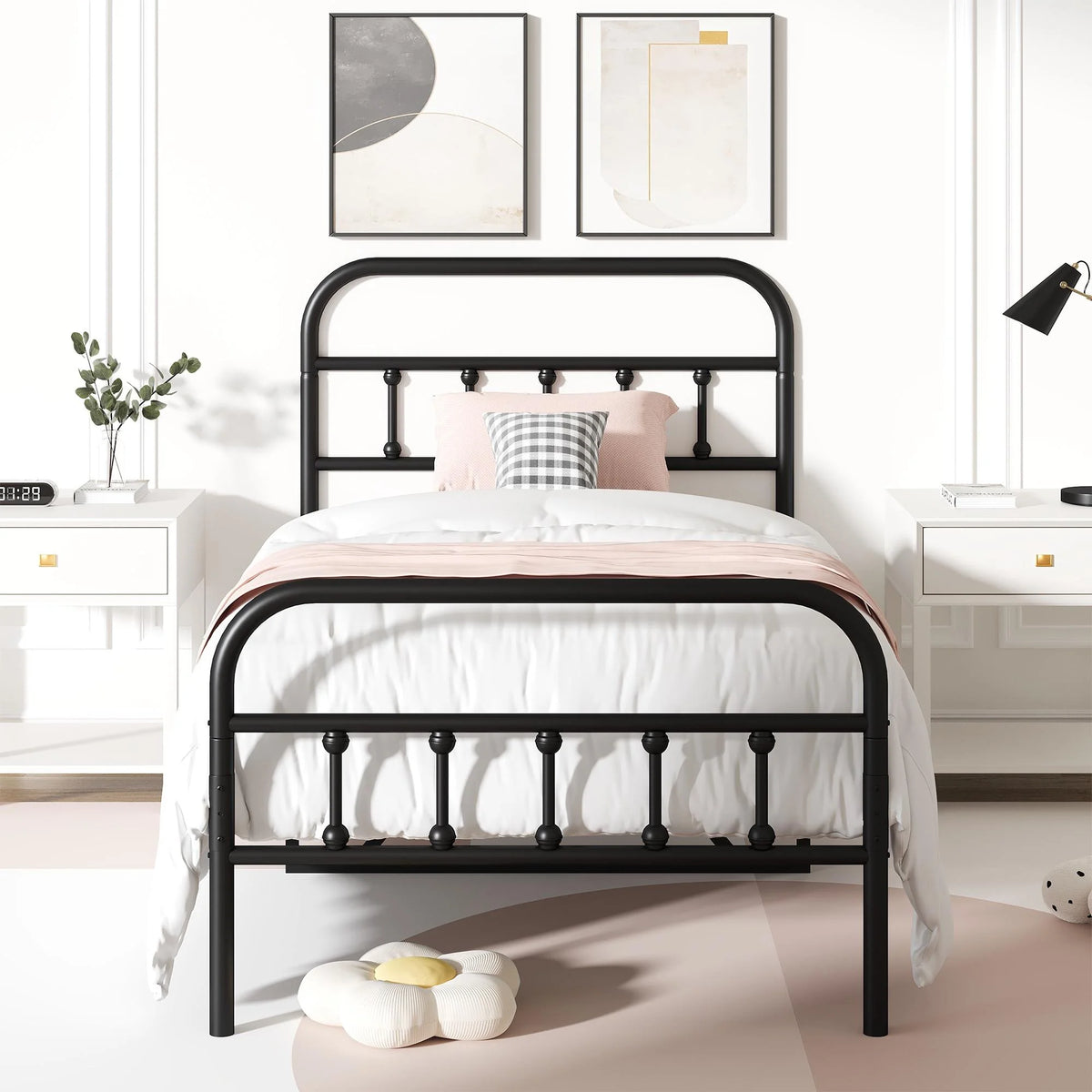 Full Size Metal Platform Bed Frame with Headboard I5769
